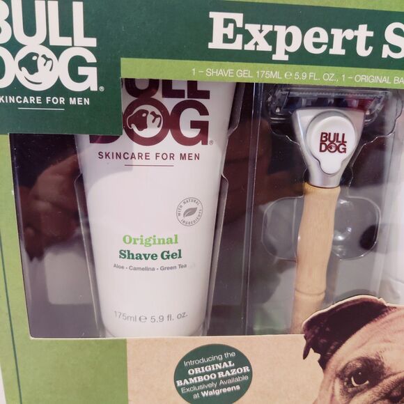 Bull Dog Expert Shave Set - Kit with Bamboo Razor, Shave Gel, & Moisturizer NEW - Picture 7 of 8